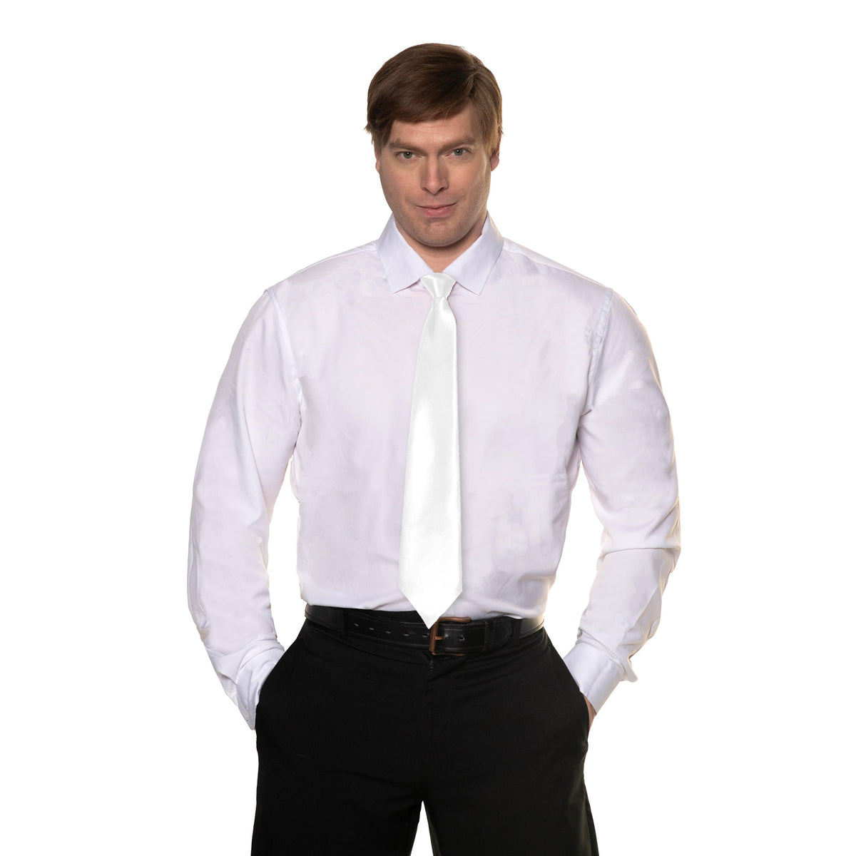UNDERWRAPS Costume Accessories White Zip Up Tie for Adults 843248168220