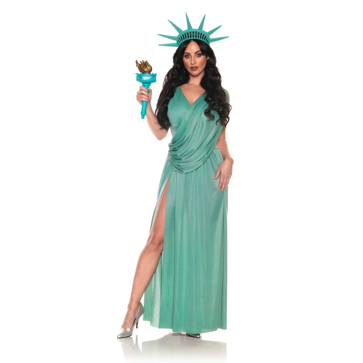 UNDERWRAPS Costumes Liberty Statue Costume for Adults, Teal Dress and Crown