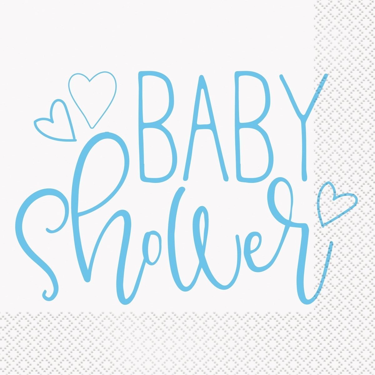 UNIQUE PARTY FAVORS Baby Shower Blue Heart Baby Shower Large Lunch Napkins, 16 Count 011179733828