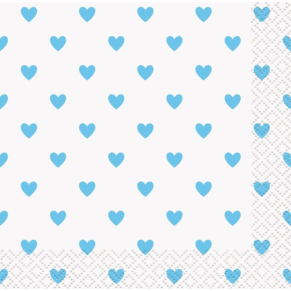 UNIQUE PARTY FAVORS Baby Shower Blue Heart Baby Shower Small Beverage Napkins, 16 Count 011179733811