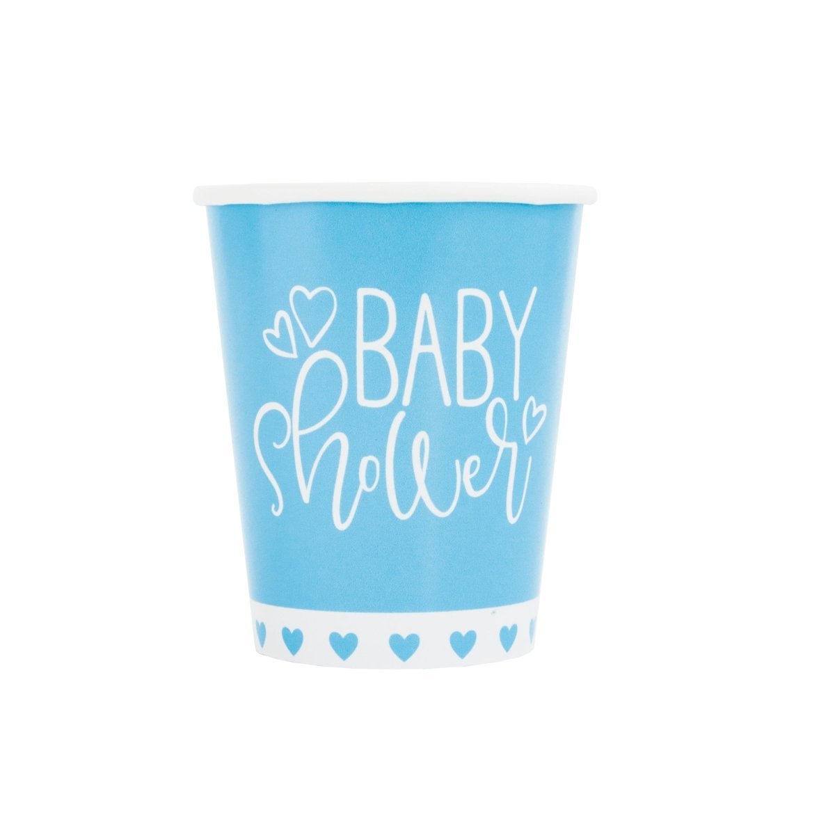 UNIQUE PARTY FAVORS Baby Shower Blue Hearts Paper Cups, 9 Oz, 8 Count 011179733866