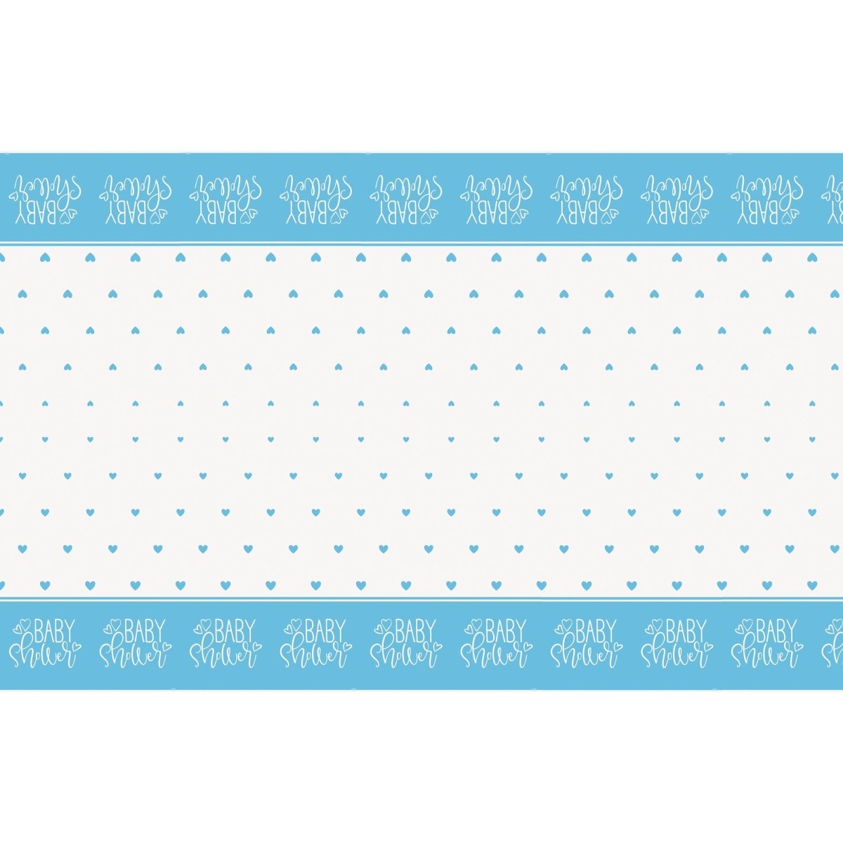 UNIQUE PARTY FAVORS Baby Shower Blue Hearts Rectangular Plastic Table Cover, 54 x 84 Inches, 1 Count 011179733835