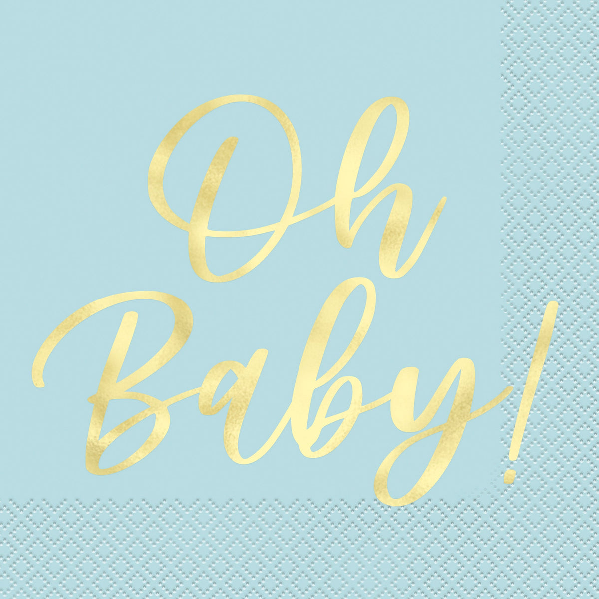 UNIQUE PARTY FAVORS Baby Shower Oh Baby! Blue Large Lunch Napkins, 16 Count 011179420223