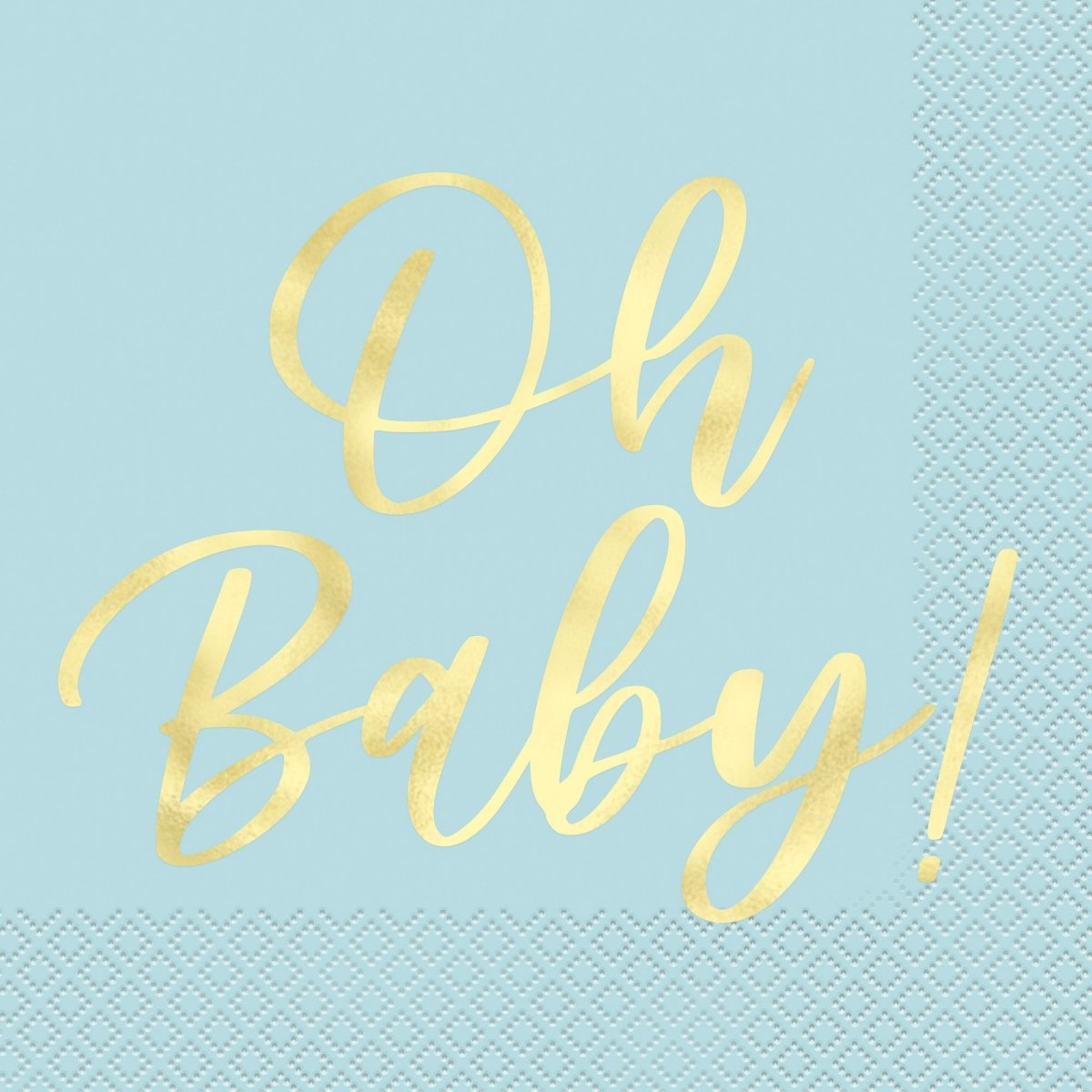 UNIQUE PARTY FAVORS Baby Shower Oh Baby! Blue Large Lunch Napkins, 16 Count 011179420223