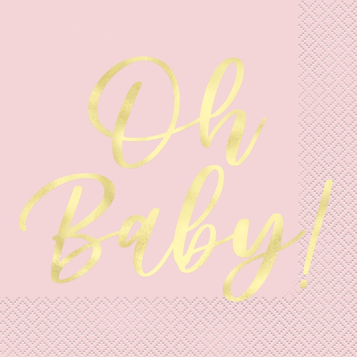 UNIQUE PARTY FAVORS Baby Shower Oh Baby! Pink Large Lunch Napkins, 16 Count 011179420520