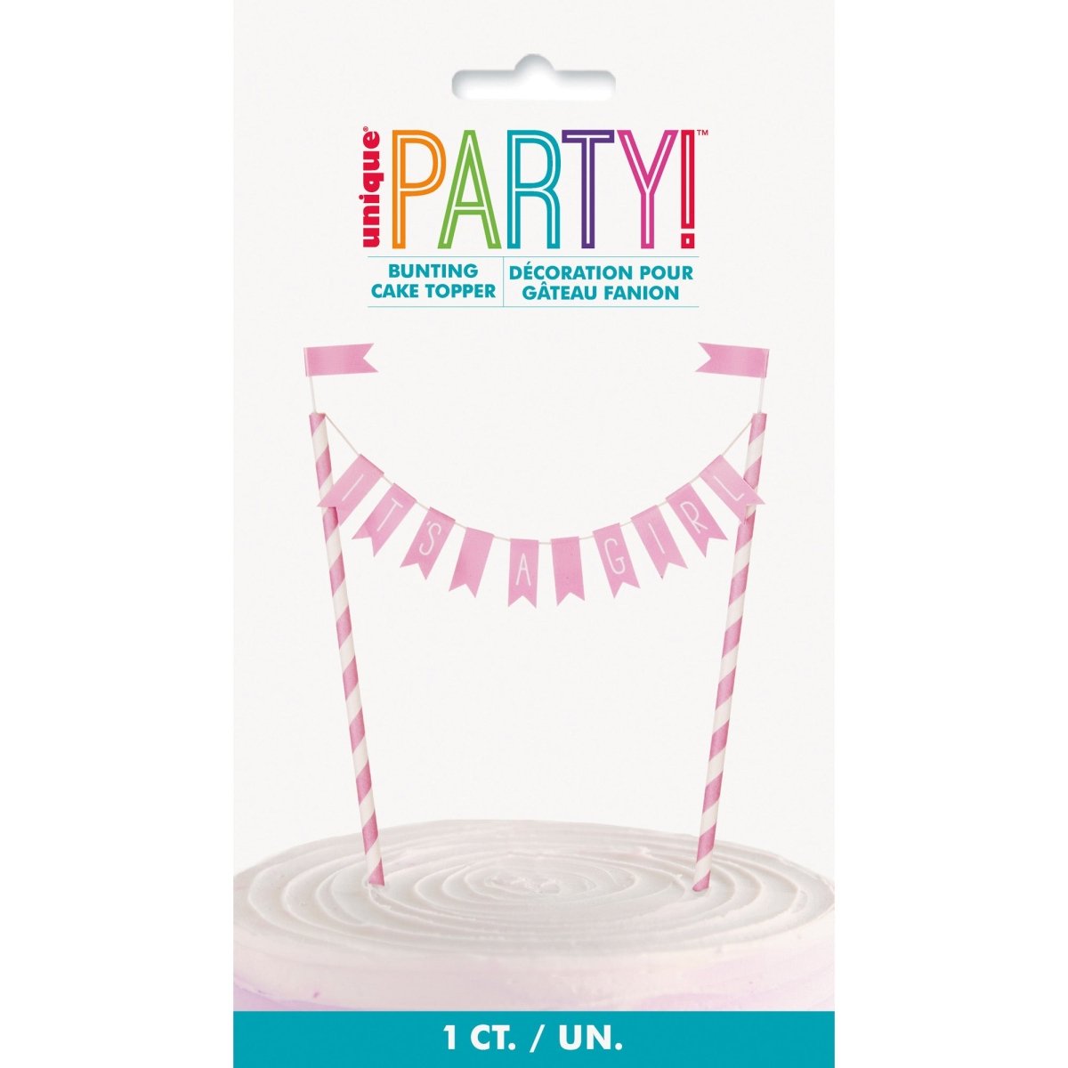 UNIQUE PARTY FAVORS Baby Shower Pink Heart Baby Shower Cake Topper, 1 Count 011179733705