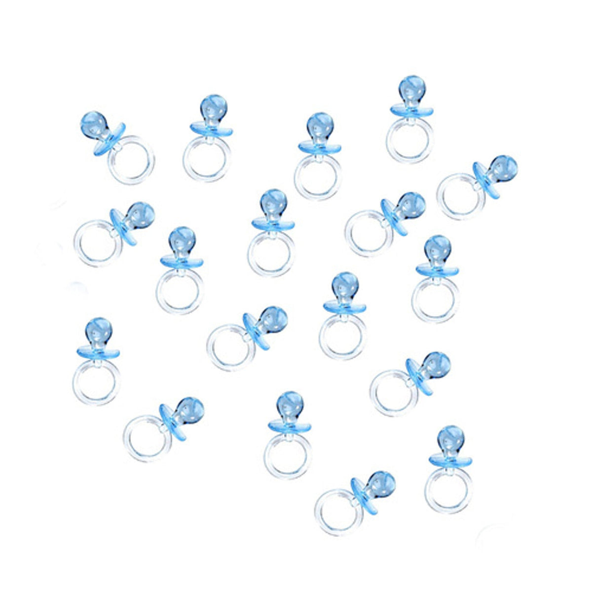 UNIQUE PARTY FAVORS Baby Shower Small Blue Plastic Pacifiers, 1 Inches, 18 Count 011179136414