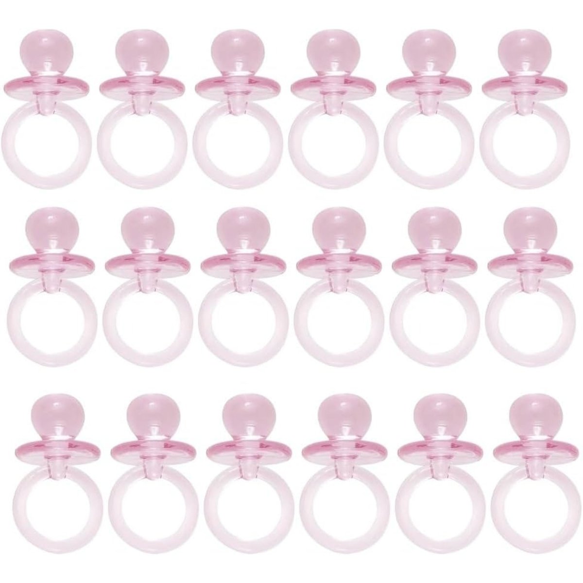 UNIQUE PARTY FAVORS Baby Shower Small Pink Plastic Pacifiers, 1 Inches, 18 Count 011179136407