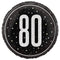 UNIQUE PARTY FAVORS Balloons Black and Silver 80th Happy Birthday Foil Balloon, 18 Inches, 1 Count 011179873906