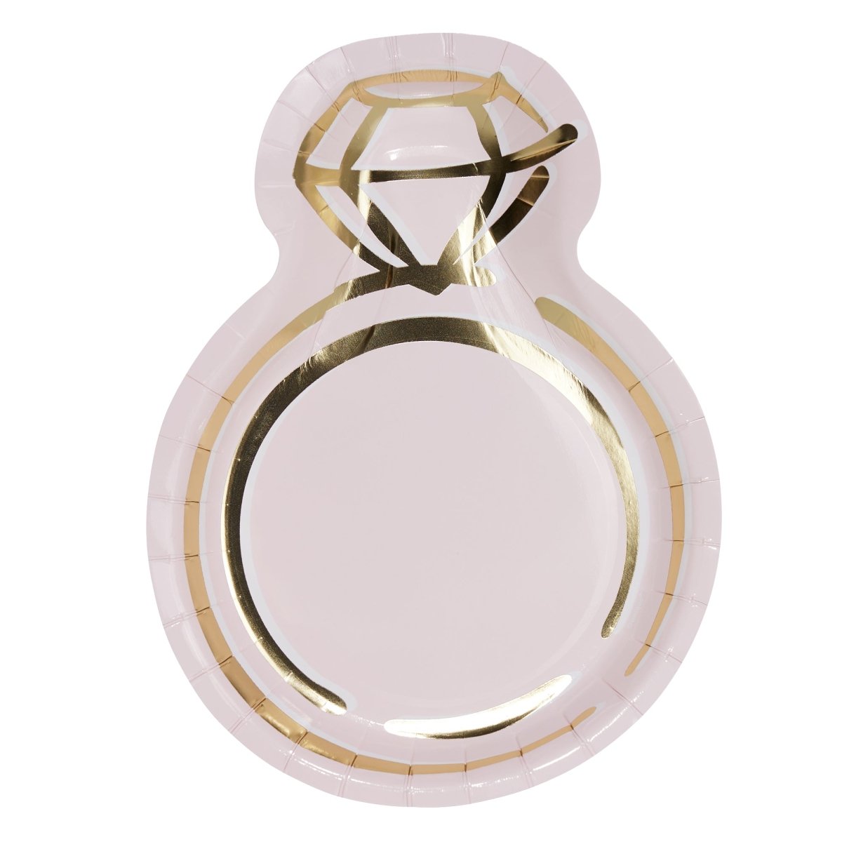 UNIQUE PARTY FAVORS Bridal Shower Pink Blooms Wedding Large Ring Shaped Lunch Paper Plates, 9 Inches, 8 Count 011179279654