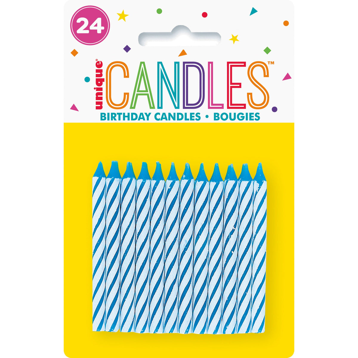 UNIQUE PARTY FAVORS Cake Supplies Blue Spiral Candles, 24 Count 011179190515
