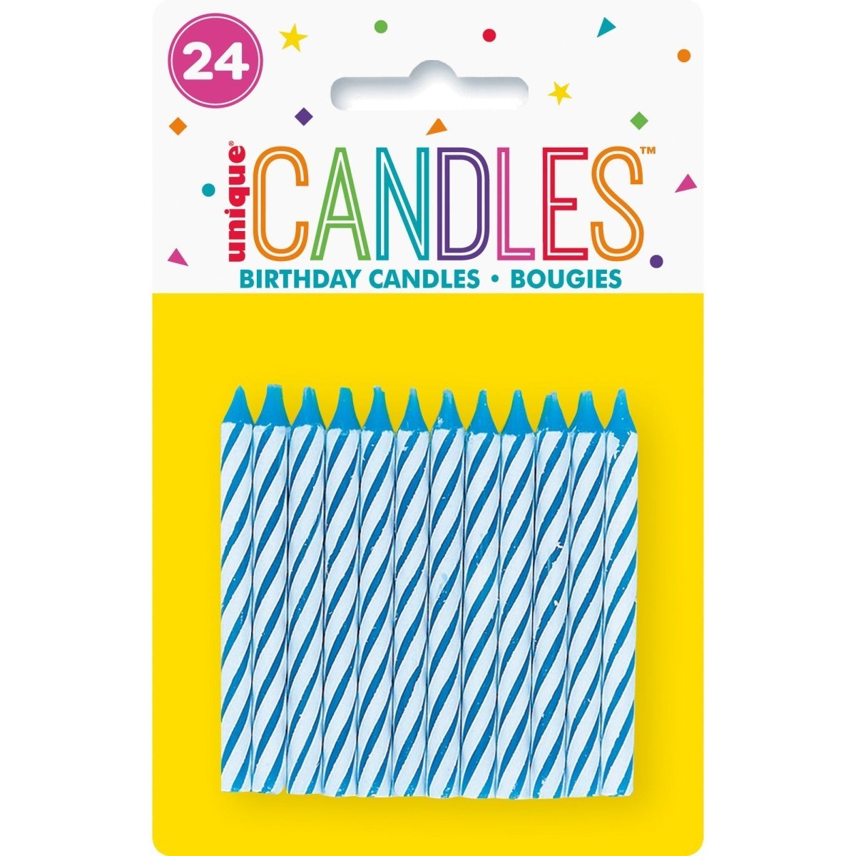 UNIQUE PARTY FAVORS Cake Supplies Blue Spiral Candles, 24 Count 011179190515