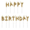 UNIQUE PARTY FAVORS Cake Supplies Gold Happy Birthday Letter Candle Picks, 13 Count 011179199952