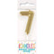 UNIQUE PARTY FAVORS Cake Supplies Gold Mini Number 7 Birthday Candle, 1 Count 011179199570