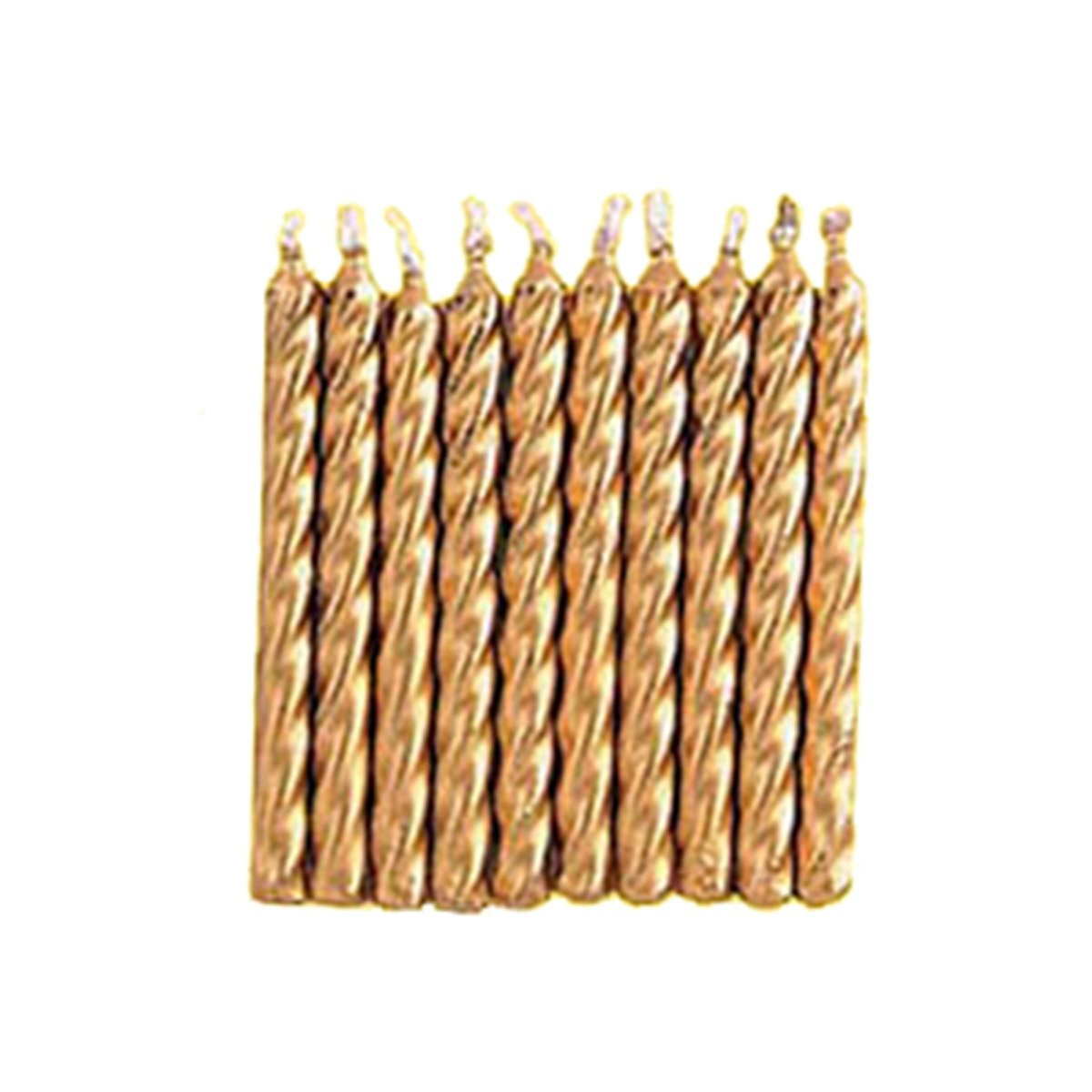 UNIQUE PARTY FAVORS Cake Supplies Gold Spiral Candles, 10 Count 011179019434