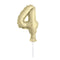 UNIQUE PARTY FAVORS Cake Supplies Golden Number 4 Foil Balloon Cake Topper, 1 Count 011179572649