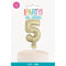 UNIQUE PARTY FAVORS Cake Supplies Golden Number 5 Foil Balloon Cake Topper, 1 Count 011179572656
