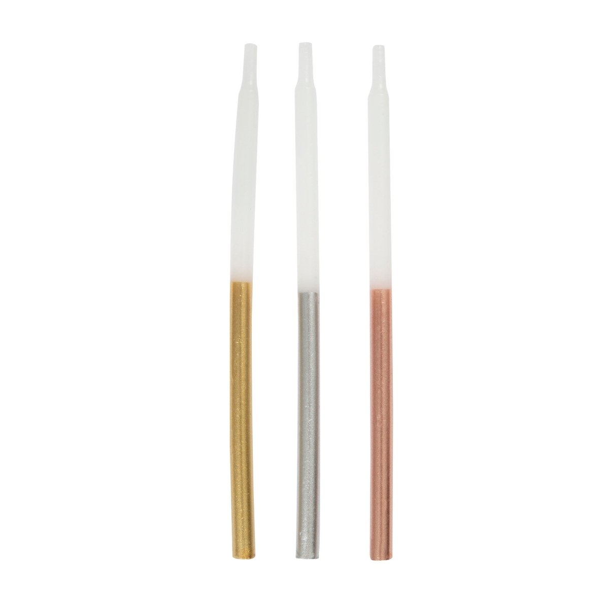 UNIQUE PARTY FAVORS Cake Supplies Multi-colored Metallic Dipped Cake Candles, 5 Inches, 12 Count 011179199839