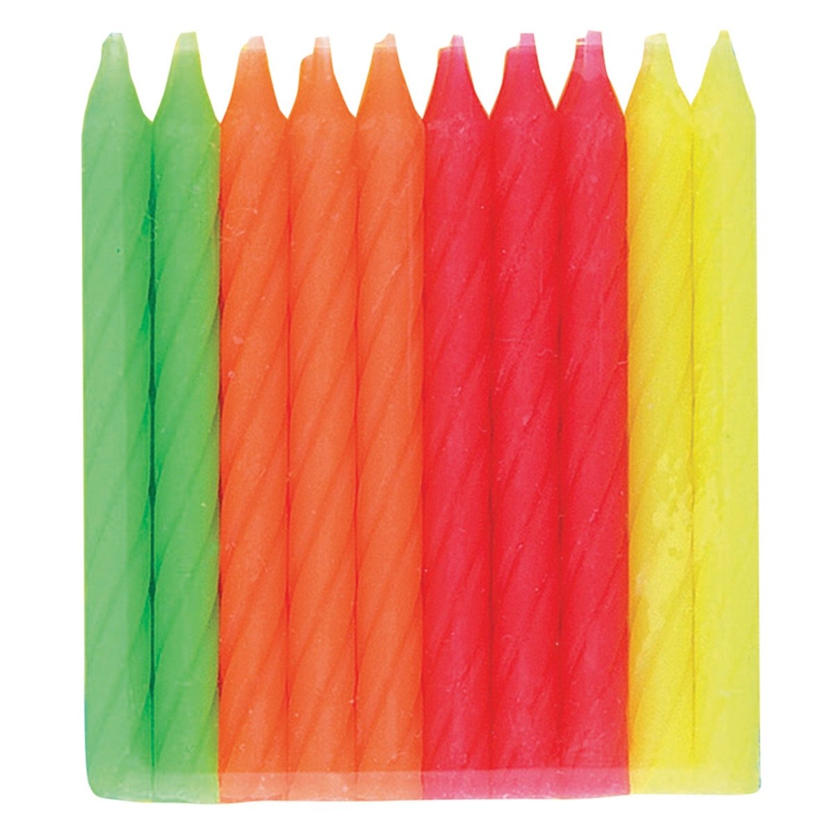 UNIQUE PARTY FAVORS Cake Supplies Neon Spiral Candles, 20 Count 011179191734