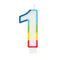 UNIQUE PARTY FAVORS Cake Supplies Rainbow Border Number 1 Birthday Candle, 1 Count 011179199419