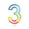 UNIQUE PARTY FAVORS Cake Supplies Rainbow Border Number 3 Birthday Candle, 1 Count 011179199433