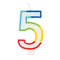 UNIQUE PARTY FAVORS Cake Supplies Rainbow Border Number 5 Birthday Candle, 1 Count 011179199457