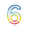 UNIQUE PARTY FAVORS Cake Supplies Rainbow Border Number 6 Birthday Candle, 1 Count 011179199464