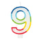 UNIQUE PARTY FAVORS Cake Supplies Rainbow Border Number 9 Birthday Candle, 1 Count 011179199495