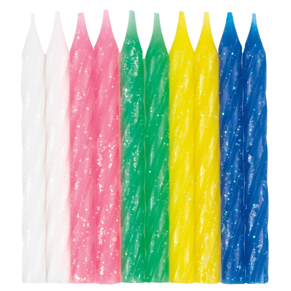 UNIQUE PARTY FAVORS Cake Supplies Sparkly Spiral Candles, 20 Count 011179019663