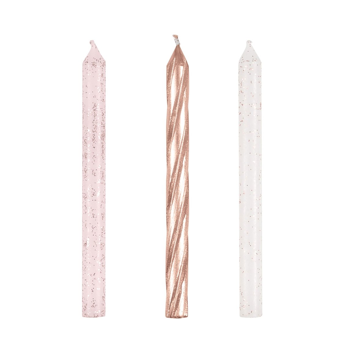 UNIQUE PARTY FAVORS Cake Supplies Sparkly Spiral Candles, Rose Gold, 24 Count 011179131433