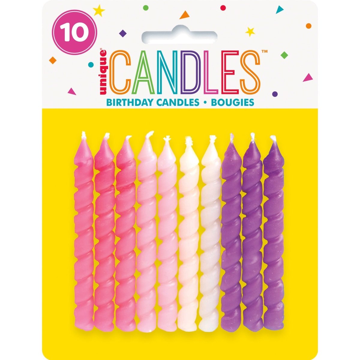 UNIQUE PARTY FAVORS Cake Supplies Spiral Candles, Pink and Purple, 10 Count 011179934102