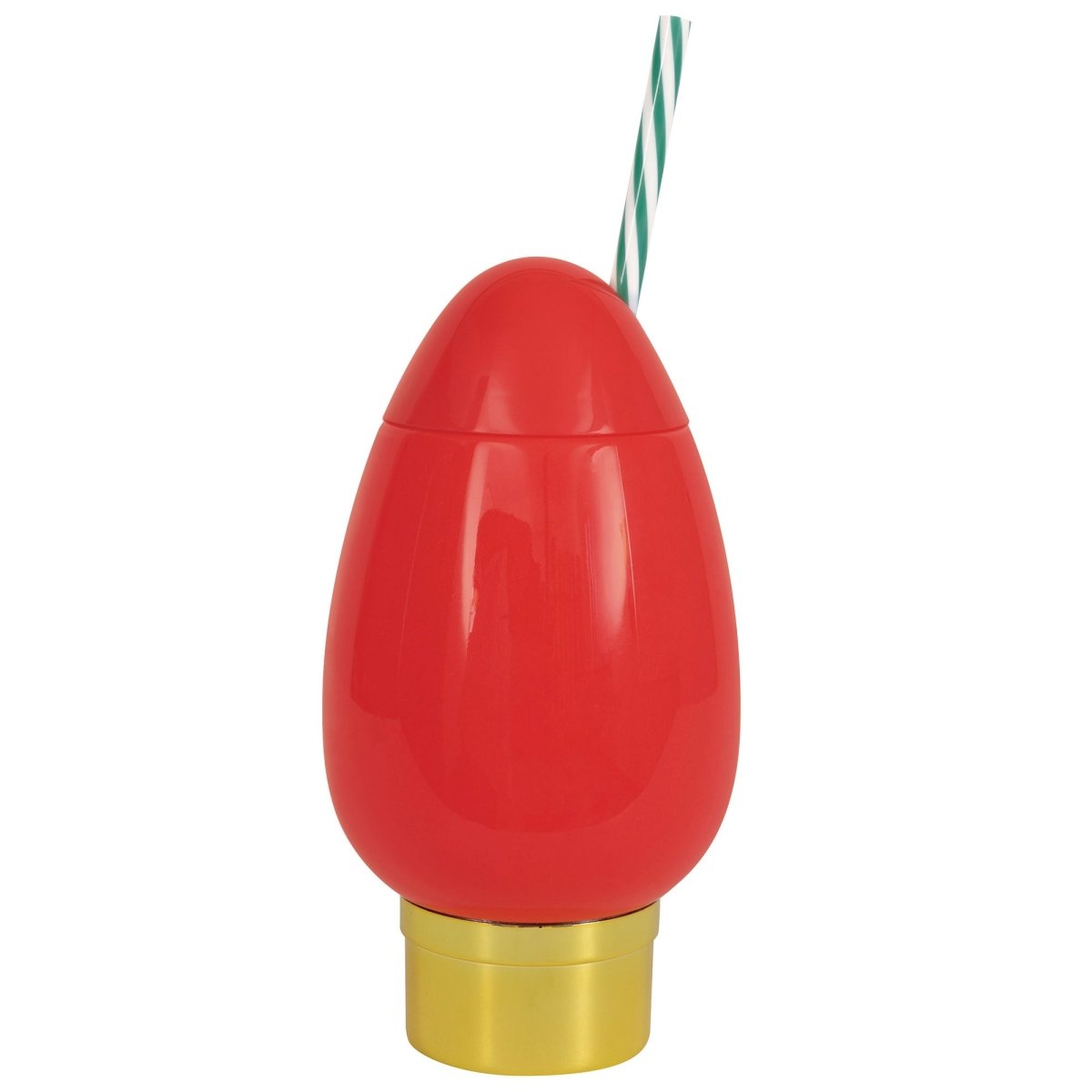 UNIQUE PARTY FAVORS Christmas Gingerbread Xmas Bulb Shaped Tumbler with Straw, 21 Oz, 1 Count 011179323173