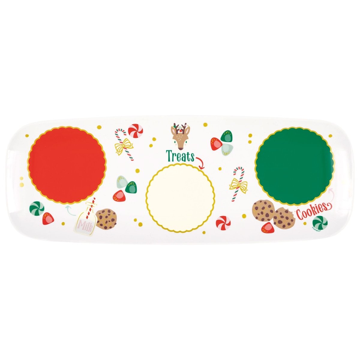 UNIQUE PARTY FAVORS Christmas Gingerbread Xmas Plastic Serving Tray, 8 Inches, 1 Count 011179323265
