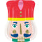 UNIQUE PARTY FAVORS Christmas Vibrant Christmas Large Nutcracker Shaped Lunch Paper Plates, 9 Inches, 8 Count