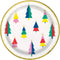 UNIQUE PARTY FAVORS Christmas Vibrant Christmas Large Round Lunch Paper Plates, 9 Inches, 8 Count