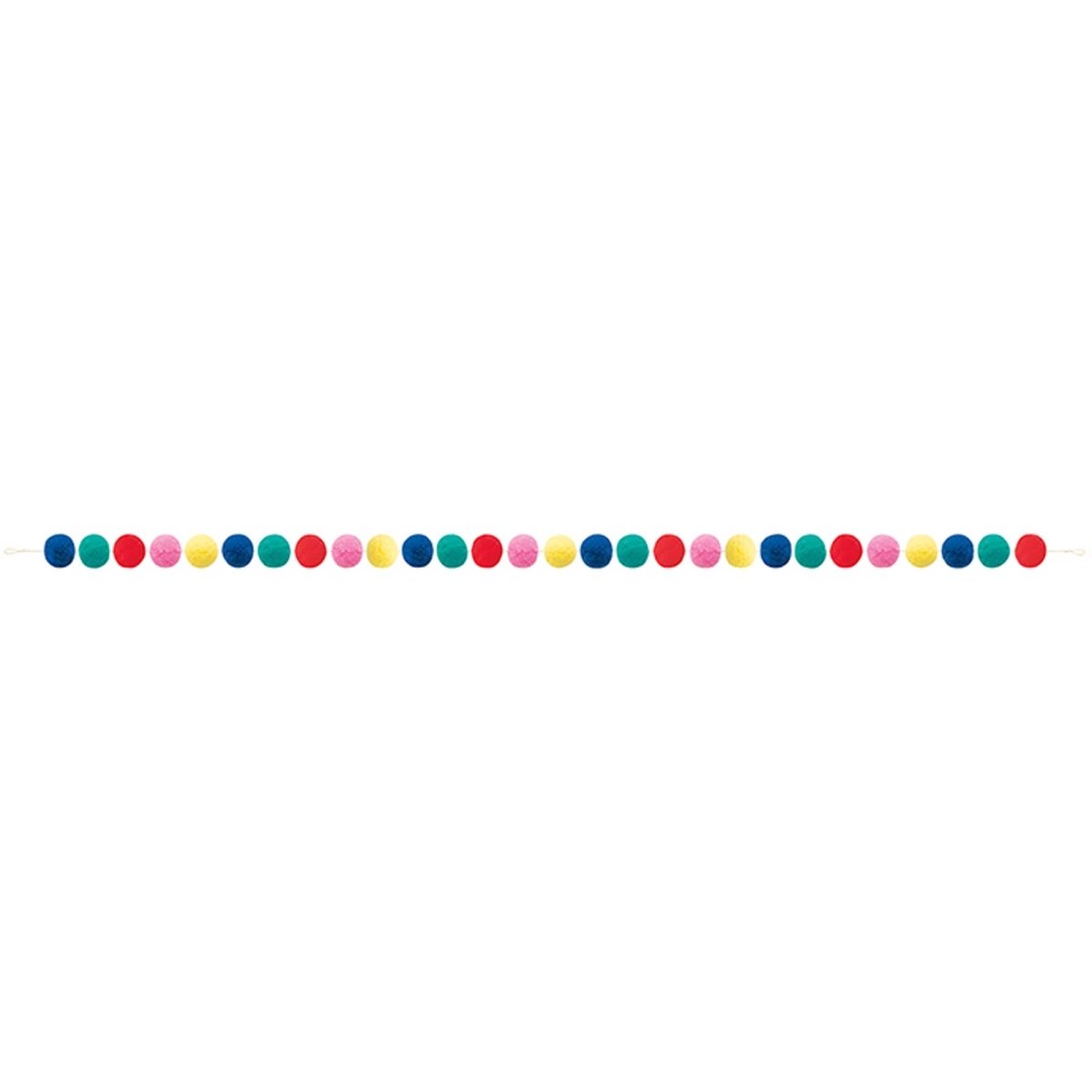 UNIQUE PARTY FAVORS Christmas Vibrant Christmas Pom Pom Garland, 84 Inches, 1 Count