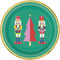 UNIQUE PARTY FAVORS Christmas Vibrant Christmas Small Round Dessert Paper Plates, 7 Inches, 8 Count