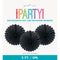 UNIQUE PARTY FAVORS Decorations Black Decorative Paper Fans, 6 Inches, 3 Count 011179632602