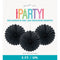 UNIQUE PARTY FAVORS Decorations Black Decorative Paper Fans, 6 Inches, 3 Count 011179632602
