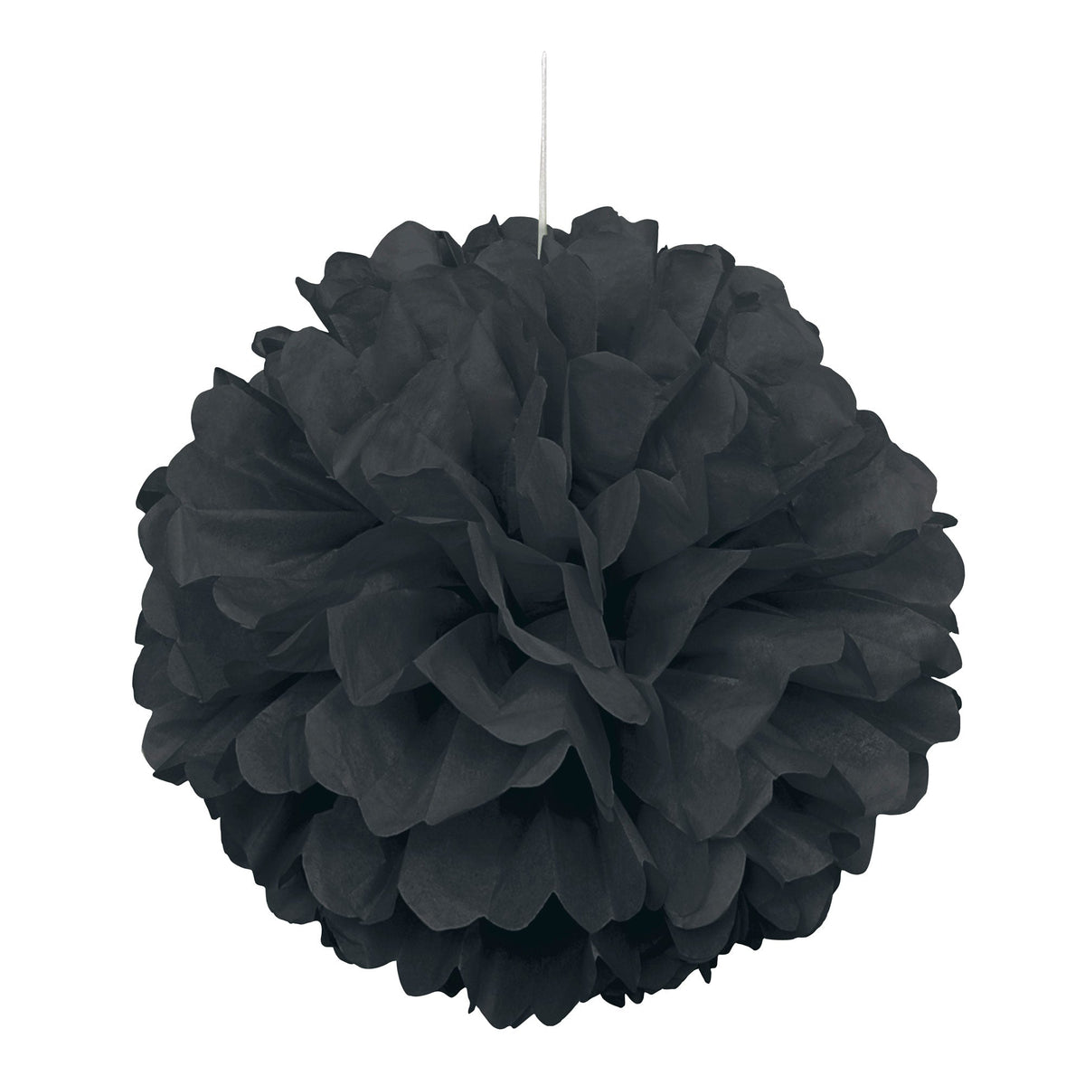 UNIQUE PARTY FAVORS Decorations Black Puff Hanging Decoration, 16 Inches, 1 Count 011179642700