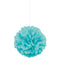 UNIQUE PARTY FAVORS Decorations Caribbean Blue Puff Hanging Decoration, 16 Inches, 1 Count 011179471379