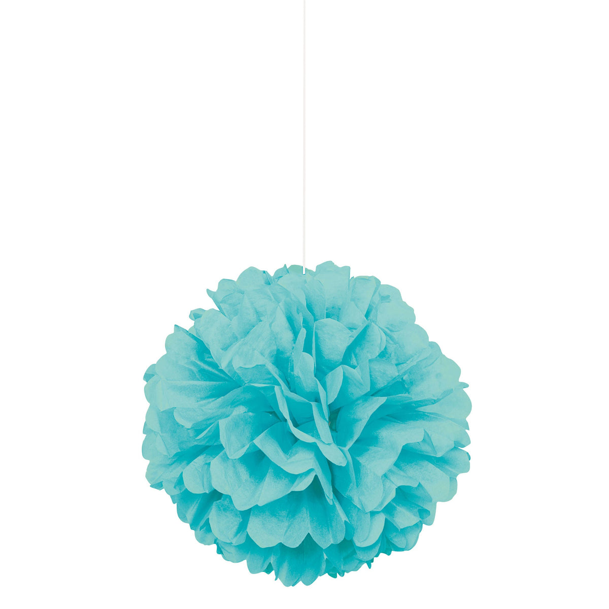 UNIQUE PARTY FAVORS Decorations Caribbean Blue Puff Hanging Decoration, 16 Inches, 1 Count 011179471379
