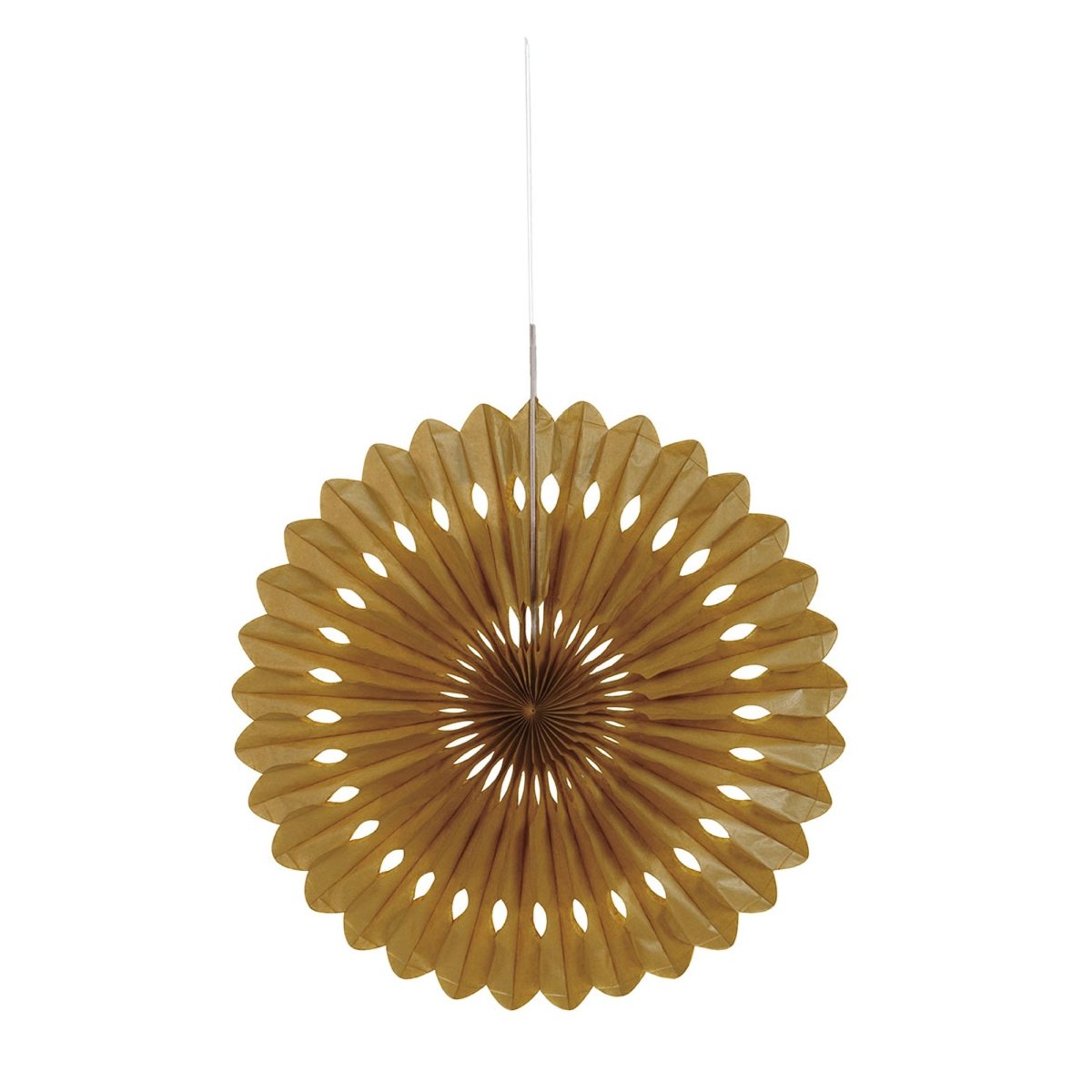 UNIQUE PARTY FAVORS Decorations Gold Decorative Paper Fan, 16 Inches, 1 Count 011179631957