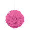UNIQUE PARTY FAVORS Decorations Hot Pink Puff Hanging Decoration, 16 Inches, 1 Count 011179642724