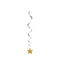 UNIQUE PARTY FAVORS Decorations Silver and Gold Hanging Star Swirl Decorations, 26 Inches, 3 Count 011179911868