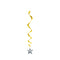 UNIQUE PARTY FAVORS Decorations Silver and Gold Hanging Star Swirl Decorations, 26 Inches, 3 Count 011179911868