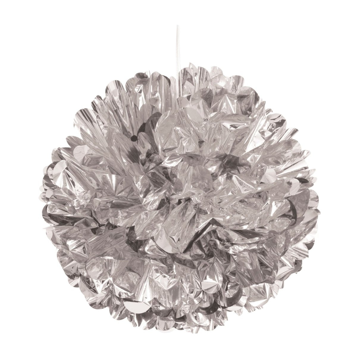UNIQUE PARTY FAVORS Decorations Silver Foil Puff Hanging Decoration, 16 Inches, 1 Count 011179629046