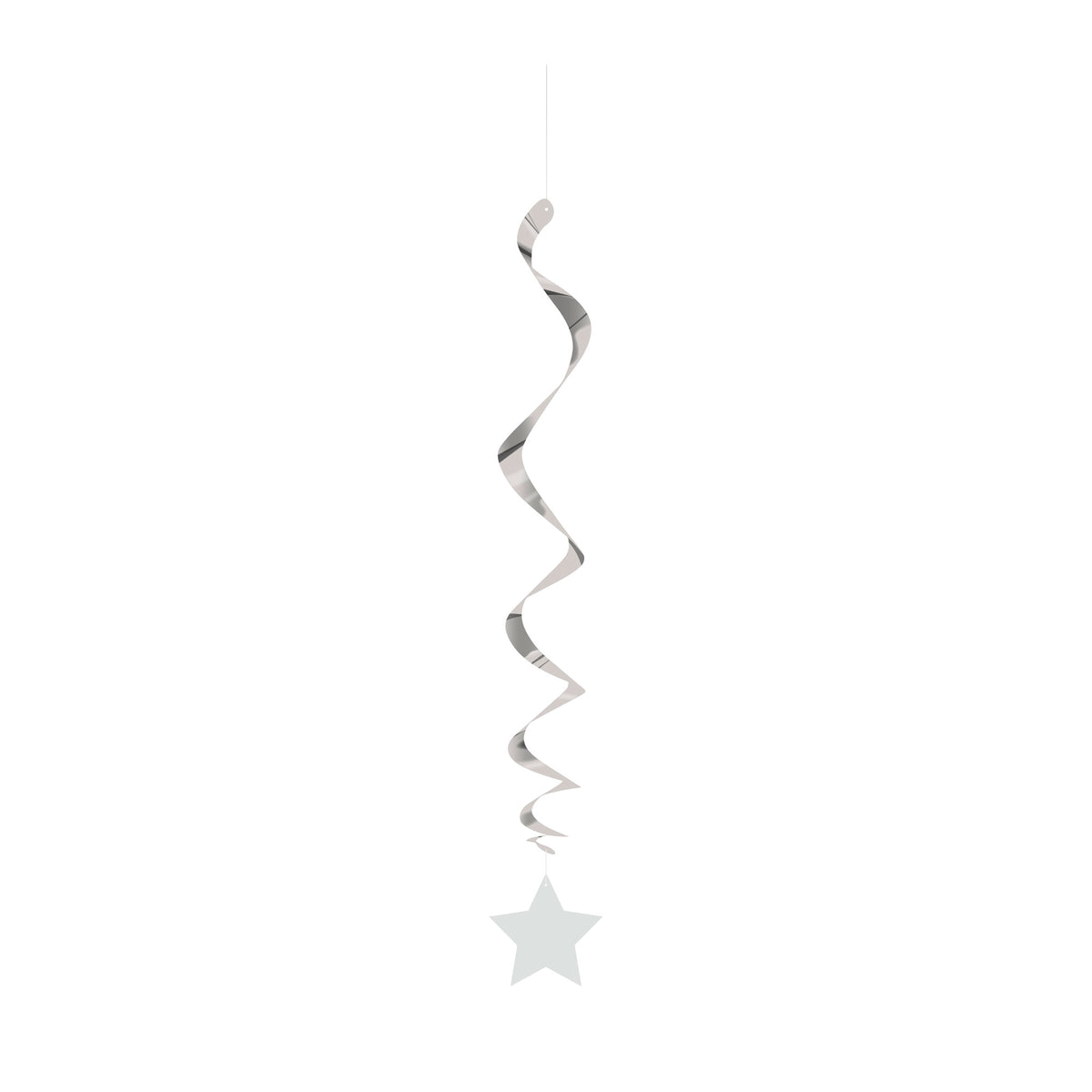 UNIQUE PARTY FAVORS Decorations Silver Hanging Star Swirl Decorations, 26 Inches, 3 Count 011179691289