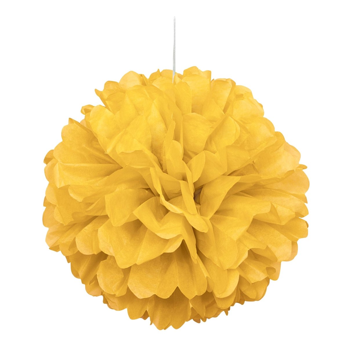 UNIQUE PARTY FAVORS Decorations Yellow Puff Hanging Decoration, 16 Inches, 1 Count 011179642717
