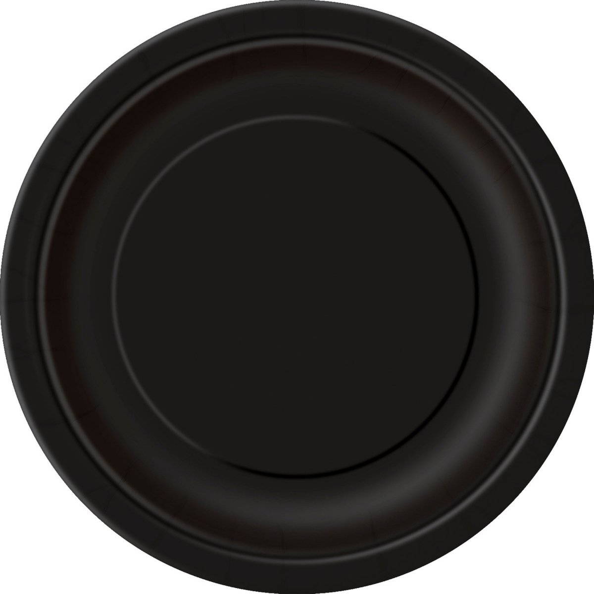 UNIQUE PARTY FAVORS Disposable-Plasticware Black Large Round Lunch Paper Plates, 9 Inches, 8 Count 011179032051